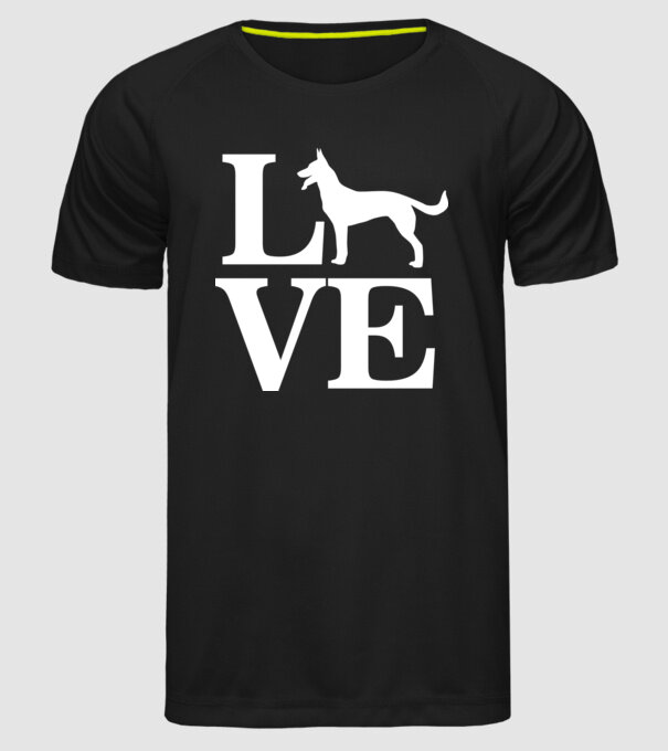 LOVE CIOBANESC GERMAN model negru pe tricou