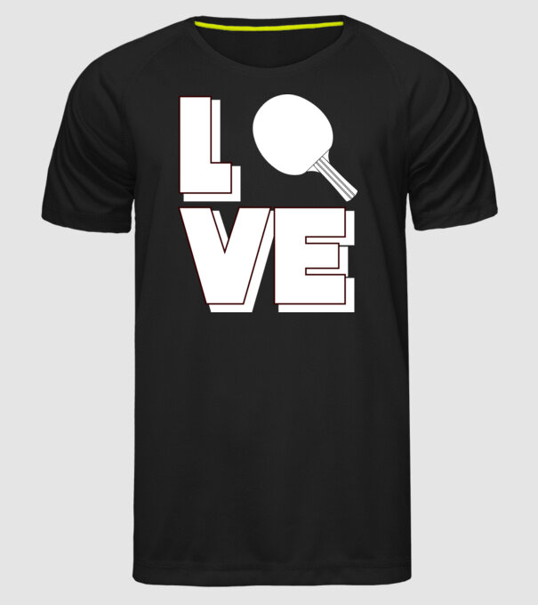 Love pingpong model negru pe tricou