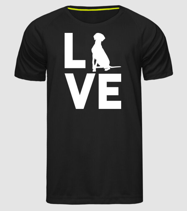 LOVE Vizsla model negru pe tricou