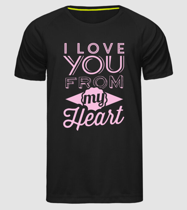 love you from model negru pe tricou