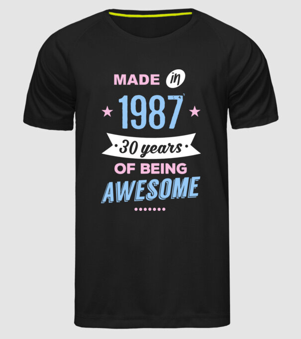 Made in - 1987 model negru pe tricou