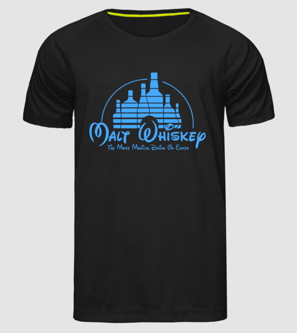 Malt Whiskey model negru pe tricou