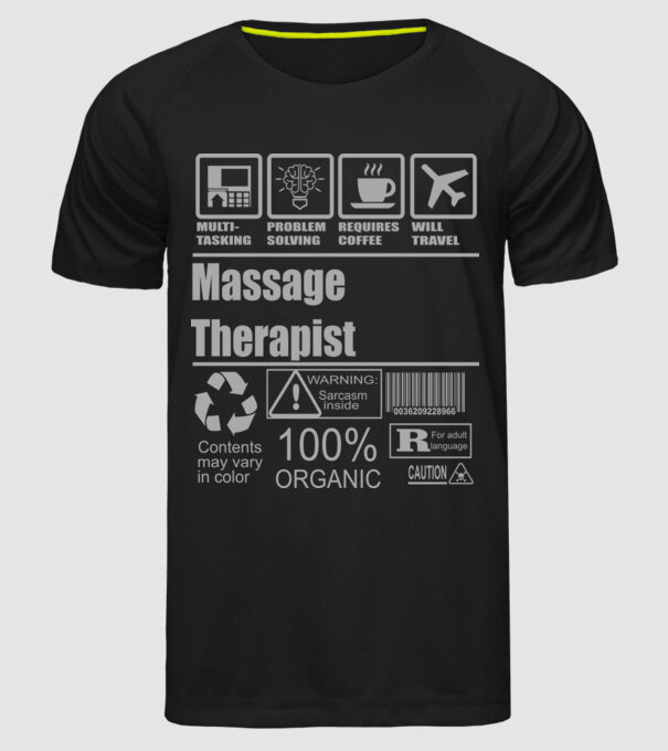 Massage Theraphist model negru pe tricou