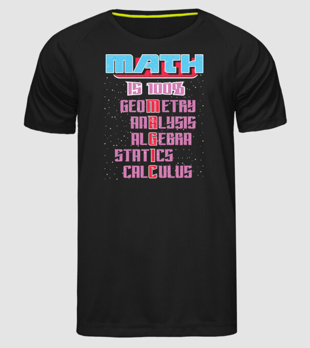 MATH magic retro prespălat model negru pe tricou