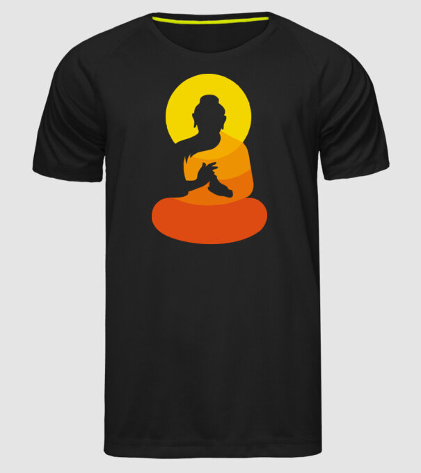 Călugăr meditator model negru pe tricou