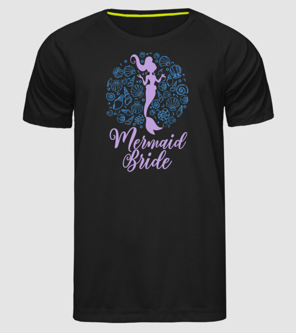 MermaidTeam Bride model negru pe tricou