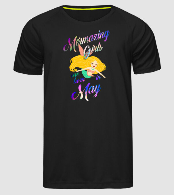 Mermazing girls are born may model negru pe tricou