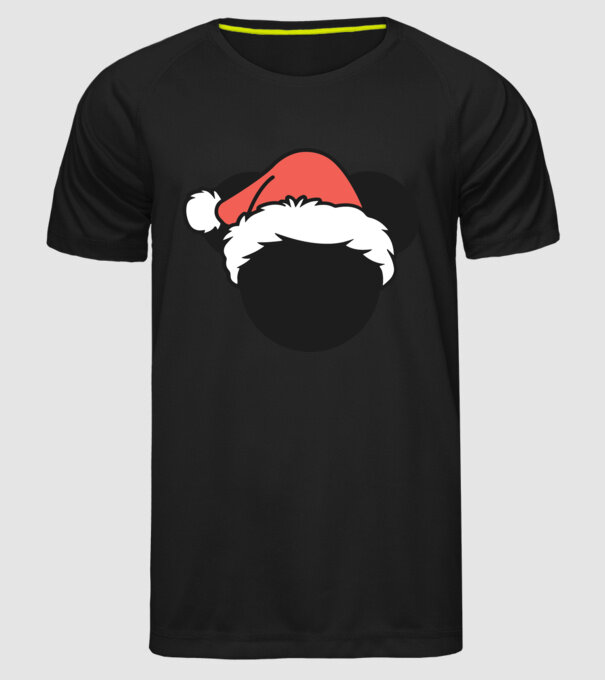 Crăciun Mickey model negru pe tricou