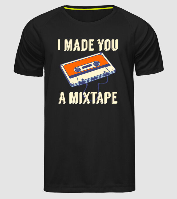 Mixtape model negru pe tricou