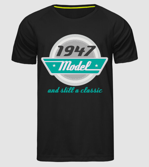 Model and still a classic - 1947 model negru pe tricou