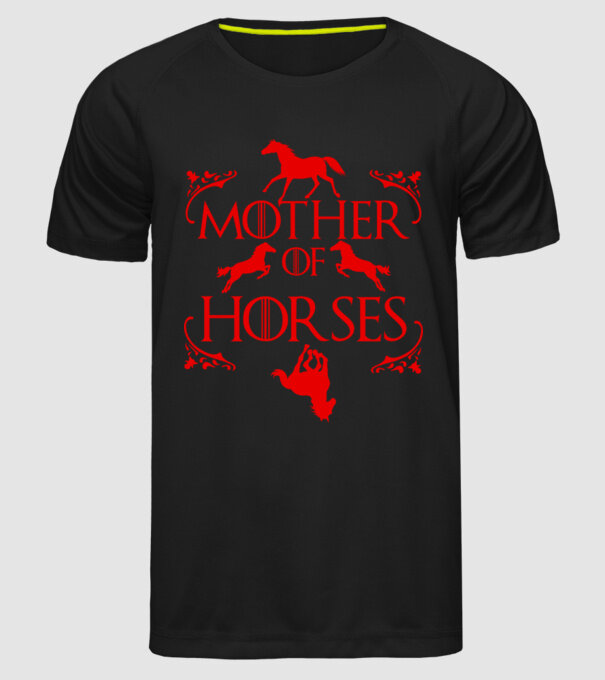 Mother of Horses model negru pe tricou