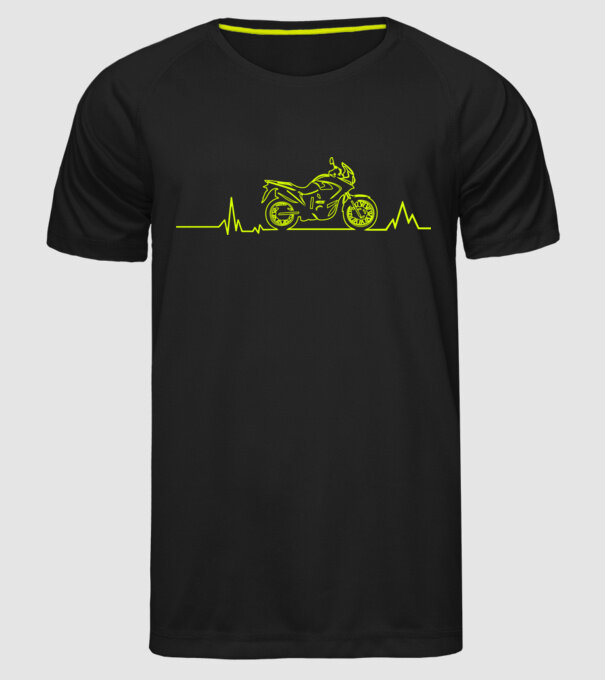 ECG Motociclist model negru pe tricou