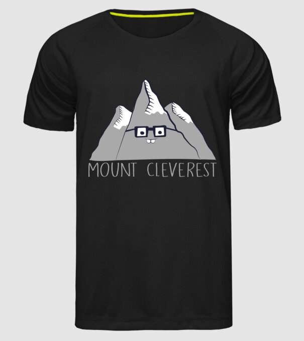 Mount cleverest model negru pe tricou