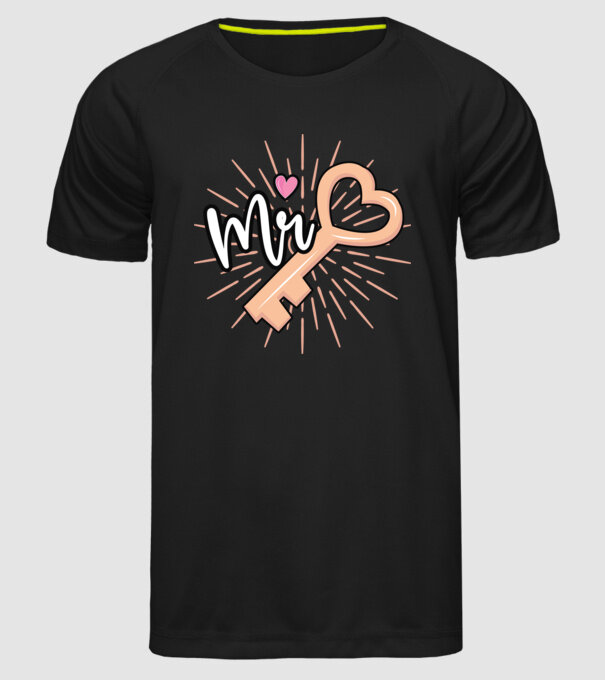 Mr key to the heart model negru pe tricou