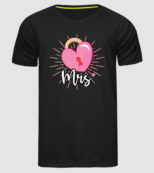 Mrs key to the heart model negru pe tricou