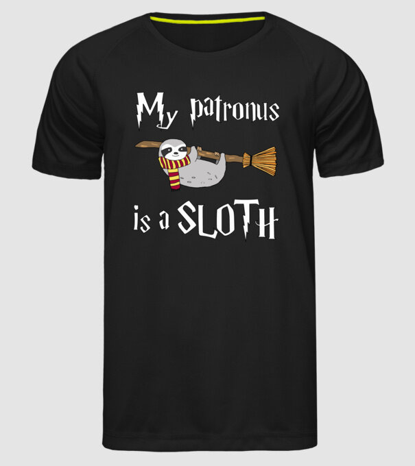 my patronus is a sloth model negru pe tricou