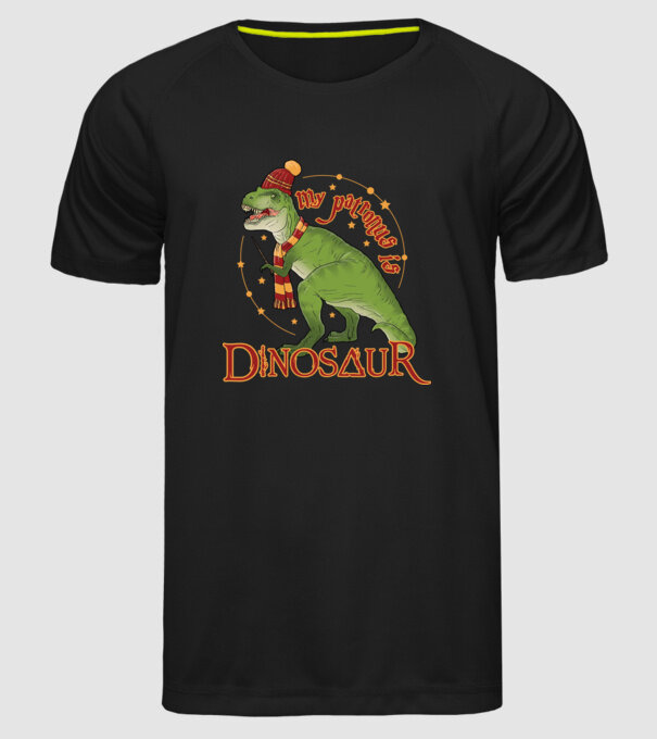 My patronus is dinosaur model negru pe tricou