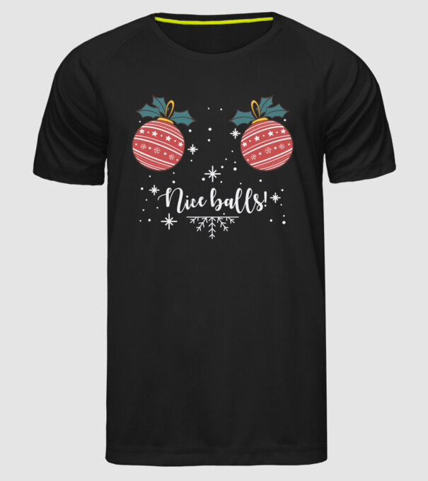 Nice Balls model negru pe tricou
