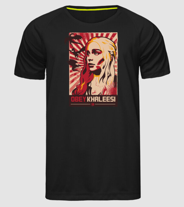 Obey Khaleesi model negru pe tricou