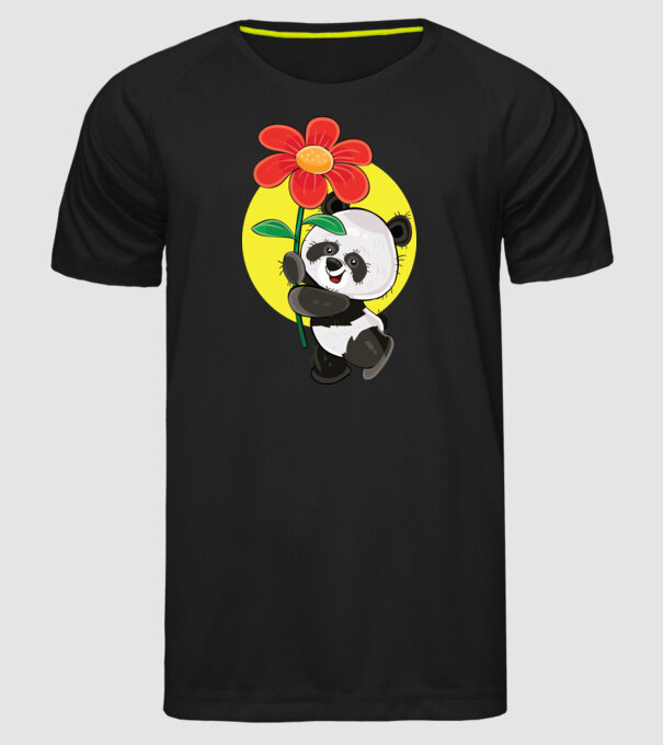 Dragoste panda model negru pe tricou
