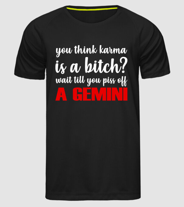 Piss of a GEMINI model negru pe tricou