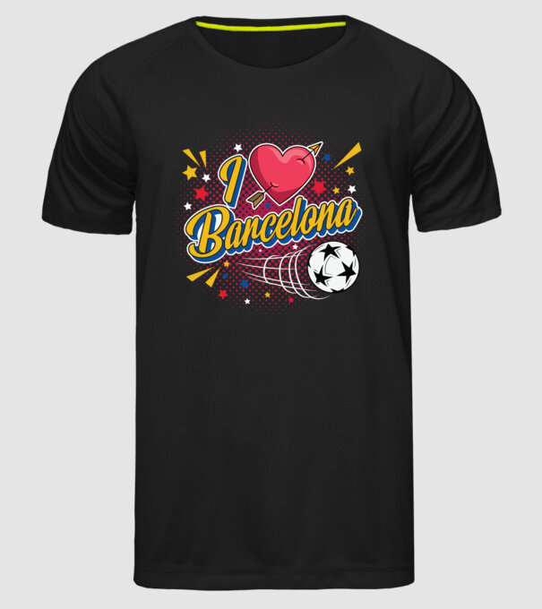 Popart Barcelona model negru pe tricou