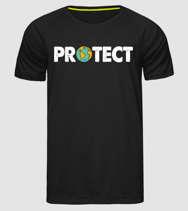 Protect earth model negru pe tricou