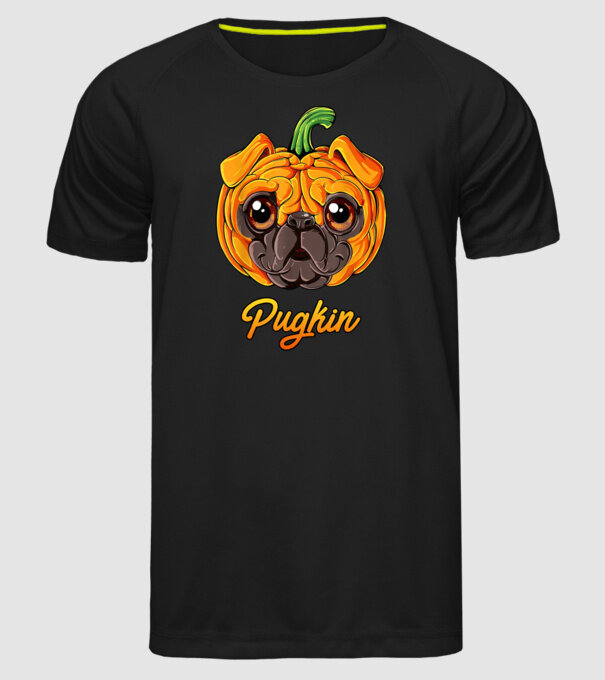 Pugkin model negru pe tricou