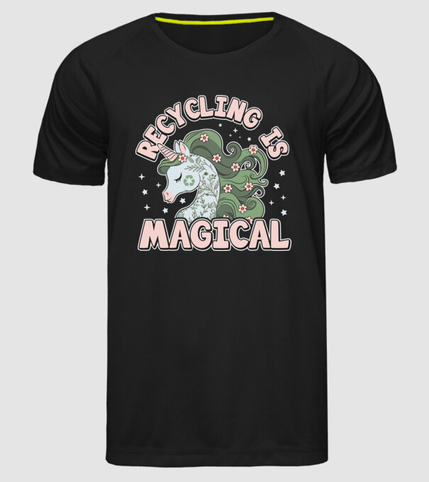 Recycling is magical model negru pe tricou