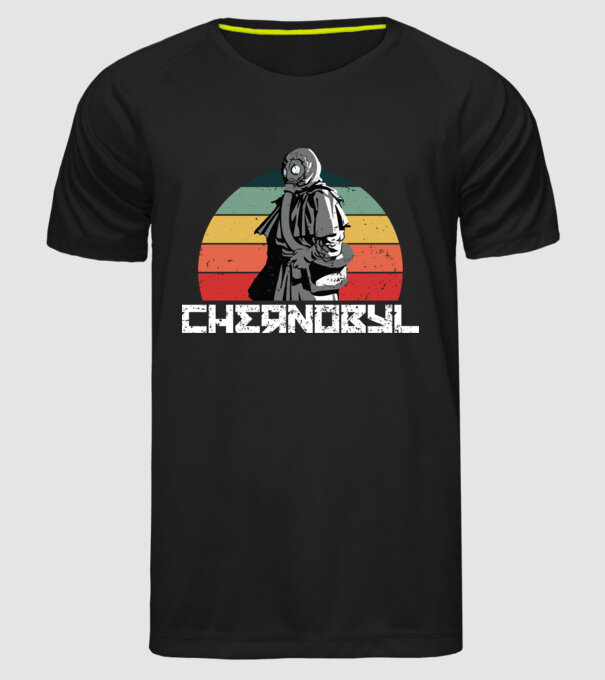 Retro chernobyl model negru pe tricou