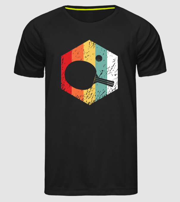 Retro Ping Pong model negru pe tricou