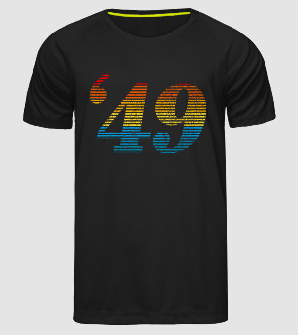 Retro Birthday 1949 model negru pe tricou