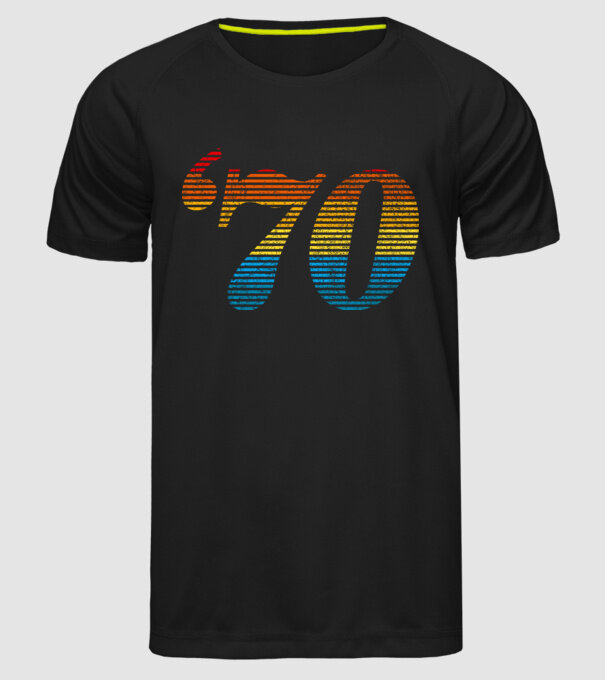 Retro Birthday 1970 model negru pe tricou