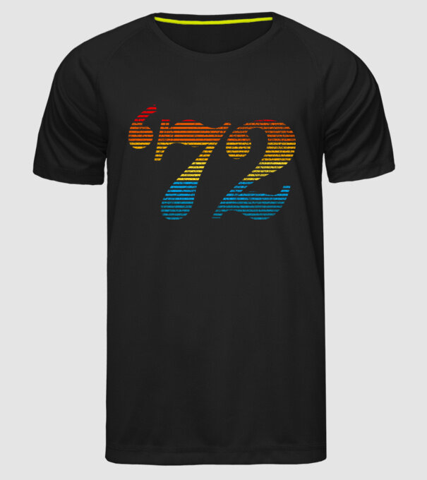Retro Birthday 1972 model negru pe tricou