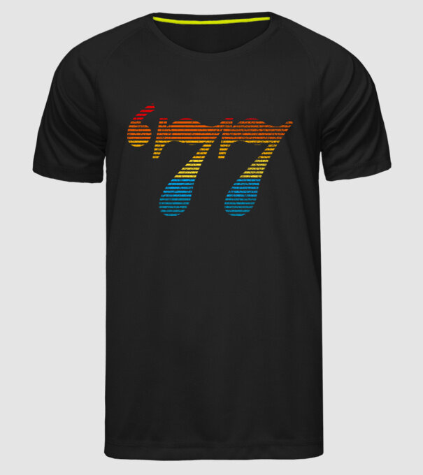 Retro Birthday 1977 model negru pe tricou