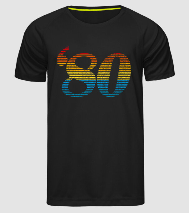 Retro Birthday 1980 model negru pe tricou