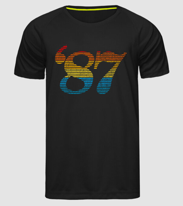 Retro Birthday 1987 model negru pe tricou