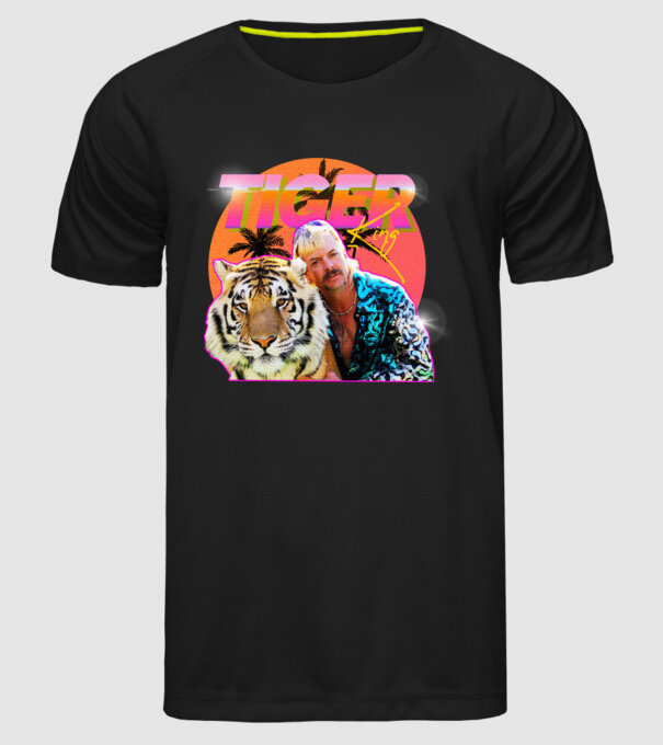 RETRO TIGER KING model negru pe tricou