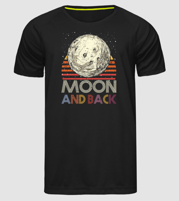 Retro vintage love you to the moon and back MOON model negru pe tricou