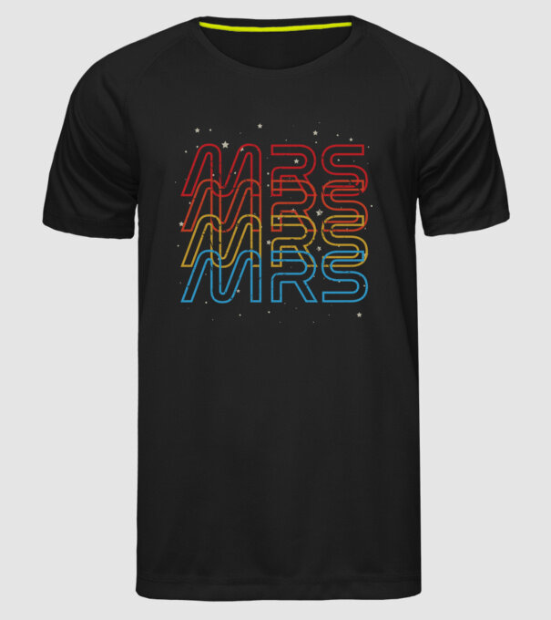 Retro vintage nasa couple mrs model negru pe tricou
