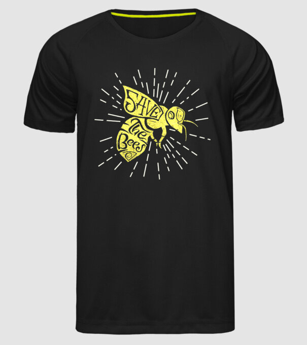Save the bees model negru pe tricou