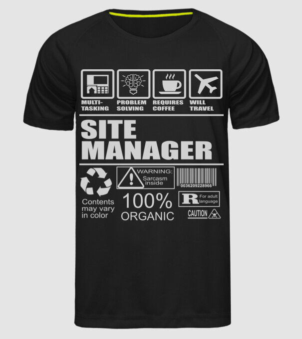 Site manager model negru pe tricou