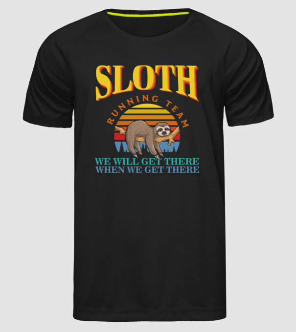 SLOTH running team model negru pe tricou