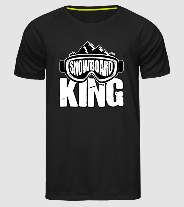 Snowboard king 01 model negru pe tricou