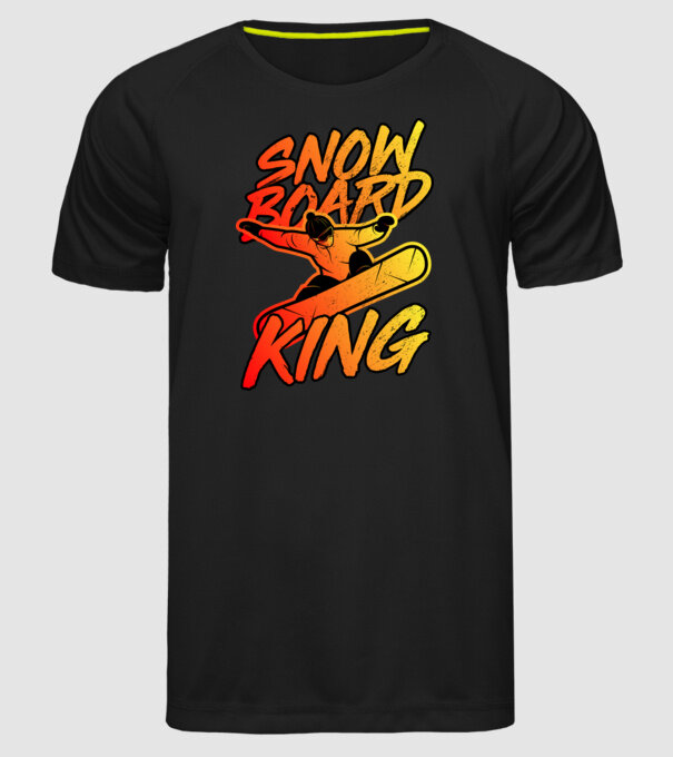 snowboard king model negru pe tricou