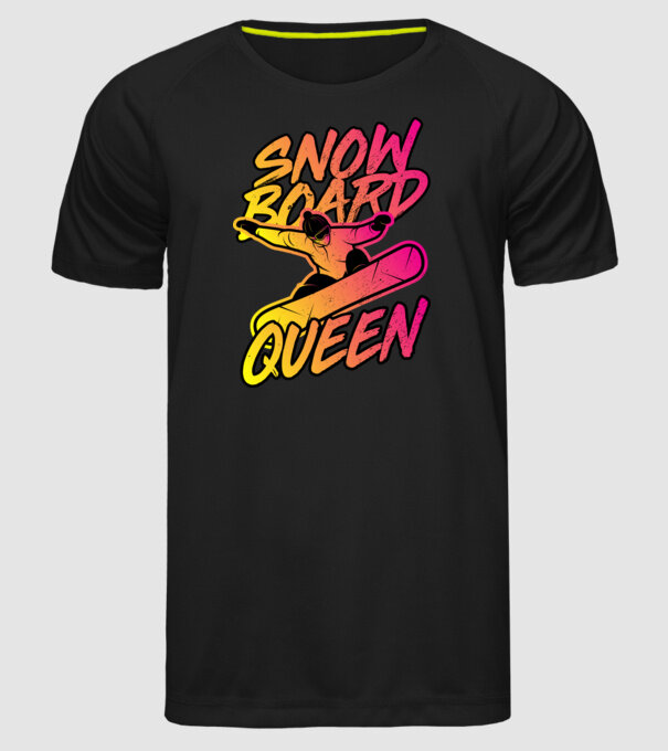 snowboard queen model negru pe tricou