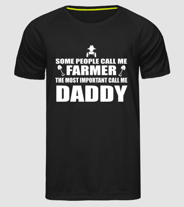 Some people call me farmer pentru Tata model negru pe tricou
