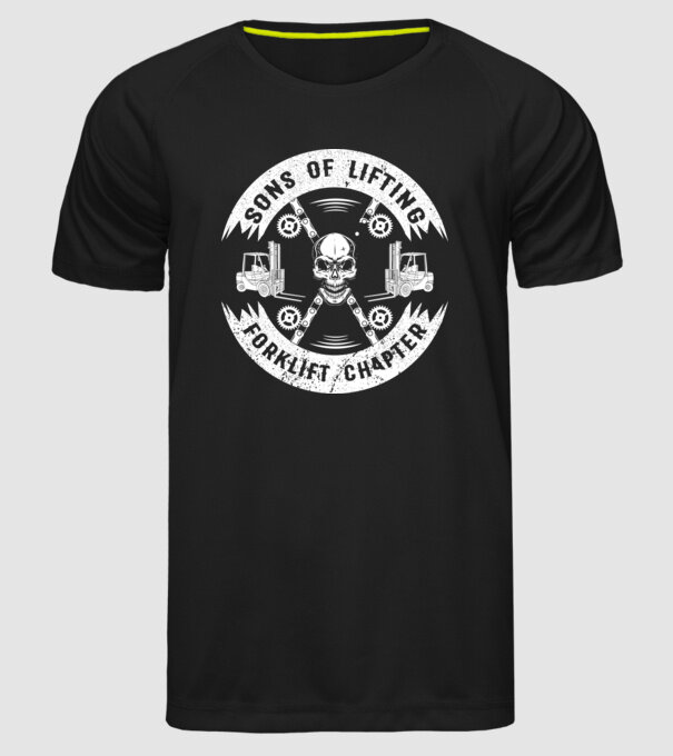 SONS OF LIFTING model negru pe tricou