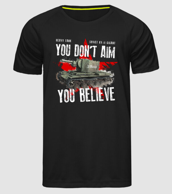 Soviet kv-II model negru pe tricou