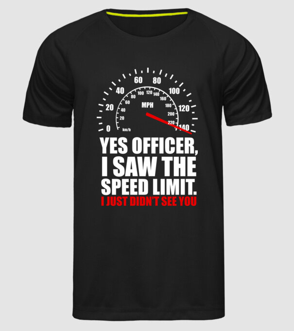 Speed limit model negru pe tricou